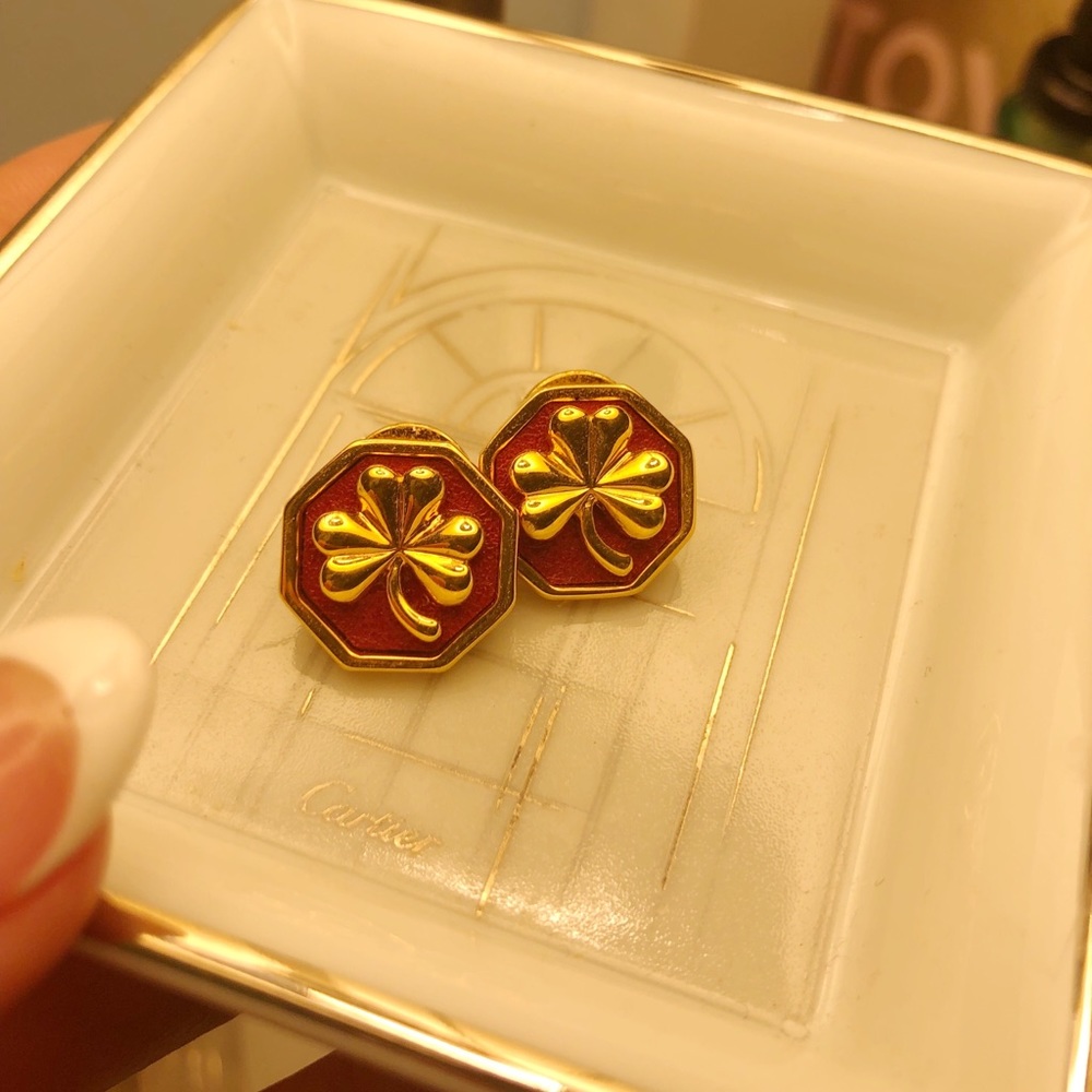 TORY BURCH SHAMROCK STUD EARRINGS